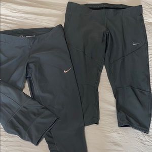 2 Gray Women’s Nike Run Capris - S
